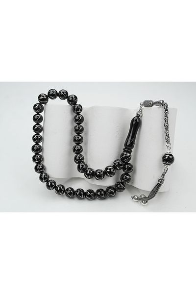 Skygo Oltu Stone Sphere Model Circled Auger Embroidered Rosary