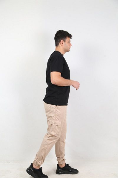Ofzensport Beige Color Gusseted Leg Cargo Pants