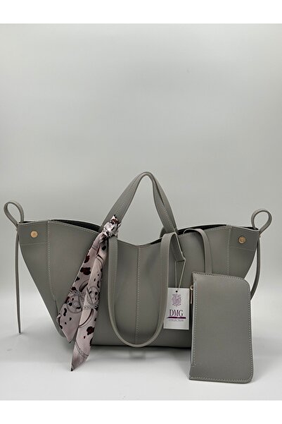 DMG Collection Geantă de mână și de umăr pentru femei de mărime mare cu detal...