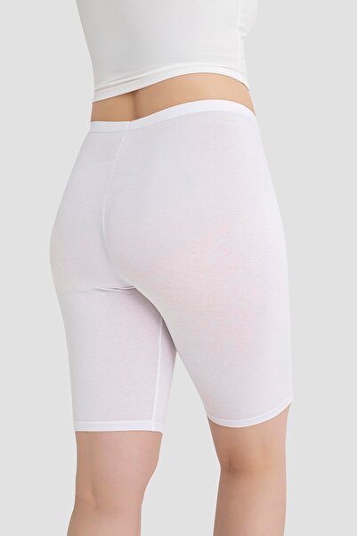 Arma Yıldız Women's Above Knee Short Tights White Cotton Lycra