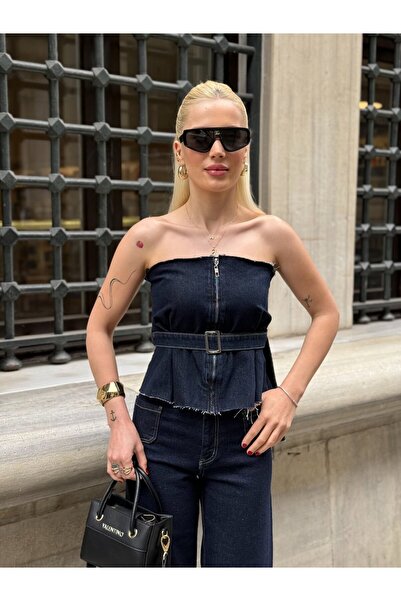 YK FASHION Tasarım Kot Crop