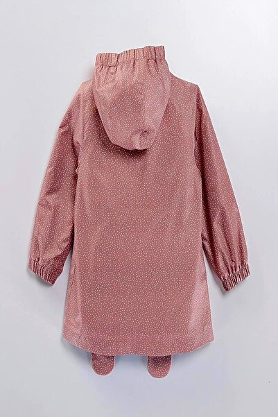 DeKuBaby Cute Raincoat with Cat Figure, Marmozet Lined Baby-Child Coat with Door