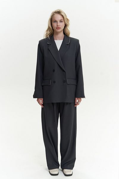 Mai Letizia Anthracite Blazers Κουνέλια και ανώτερα όταν αυξάνονται