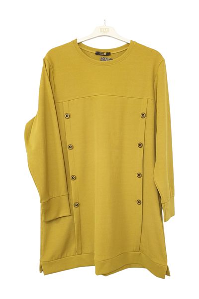 GGMM Large Size Twill Button Detail Tunic Length 90 cm