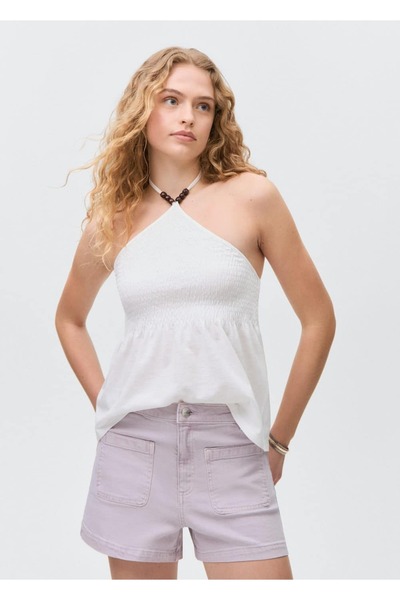 Mango Teen Cepli denim şort