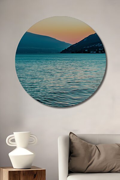 Teona Ahşap Turkuaz Deniz Manzaralı Yağlı Boya Görünümlü Ahşap Dekoratif Yuva...