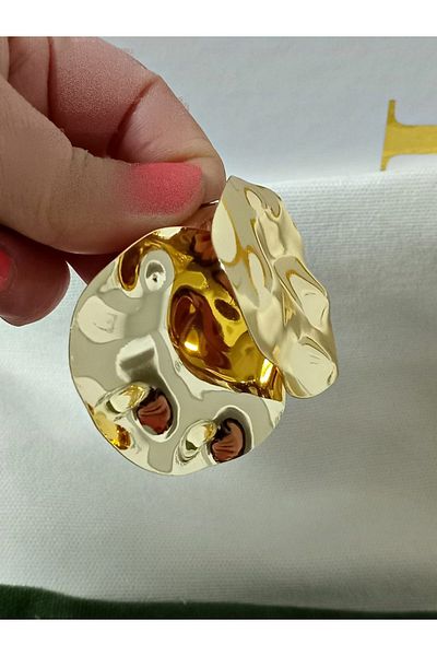 mos&more Gold Big Round Stylish Multi Haiffi Women's Earrings