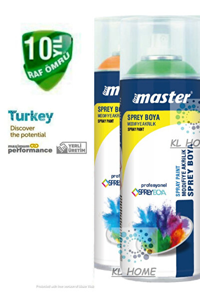 KL HOME Turuncu Renk Profesyonel Seri Akrilik Sprey Boya 400ml Büyük Boy- 10 ...