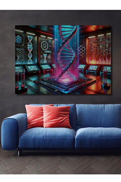 Teona Ahşap Neon Işıklarıyla DNA Sarmalı Bilim Kurgu Laboratuvarı Ahşap Dekor...