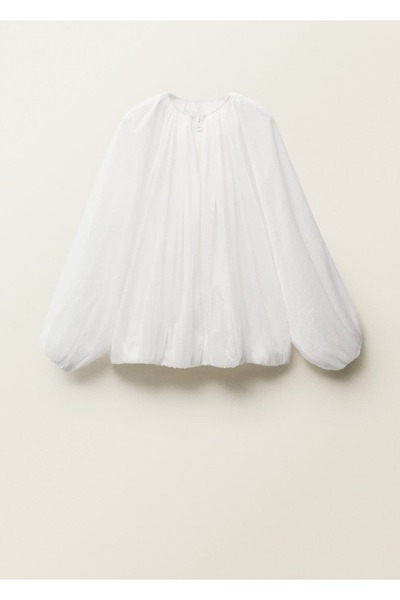 MANGO Woman Büzgülü yarı şeffaf ceket