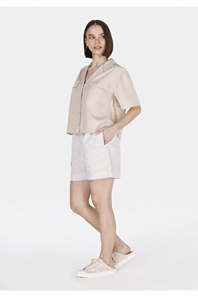 Colin's Pantaloni scurți de damă, bej, cu talie joasă, cu dungi