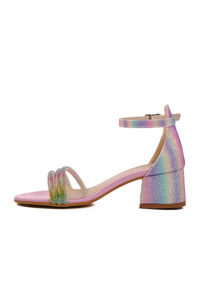 AYAKMOD Sandale pentru fete brodate cu piatră roz 254 RY 6504 F