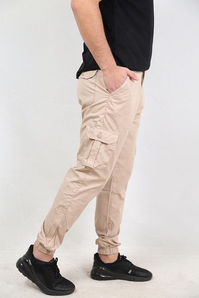 Ofzensport Beige Color Gusseted Leg Cargo Pants