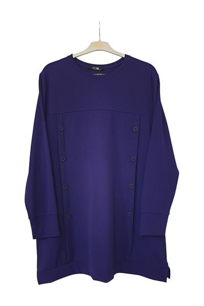 GGMM Large Size Twill Button Detail Tunic Length 90 cm