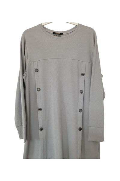GGMM Large Size Twill Button Detail Tunic Length 90 cm