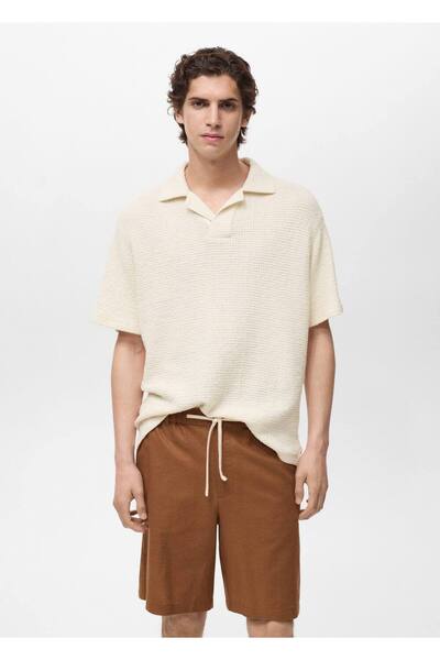 MANGO Man Tricou polo de bowling cu model croșetat