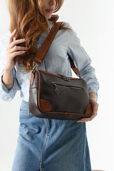 Getcho Dalot Women's Brown Pu Leather Daily Shoulder Bag Large Volume Crossbody Bag with Adjustable Strap