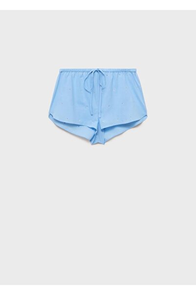 MANGO Woman Taş detaylı pamuklu şort