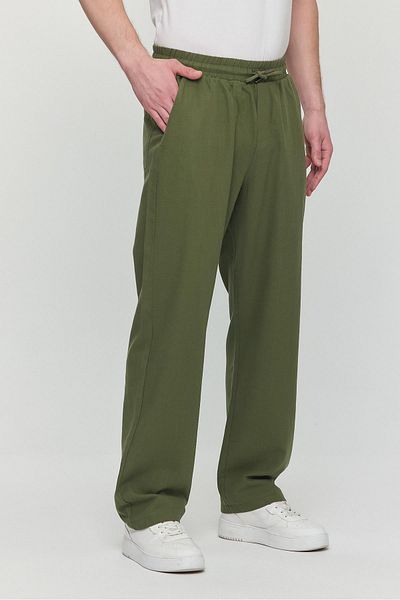 Polo State Ανδρικό φαρδύ λινό Pantalon Green