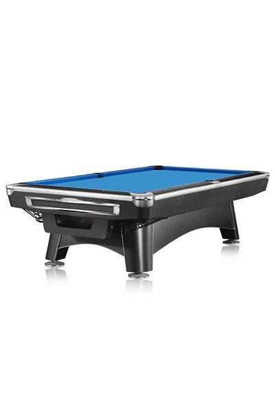 YALLA HomeGym Competition 9 Feet Marble Slate Billiard Pool Table, Ball Return System, BLACK & BLUE