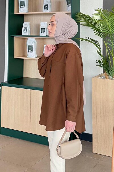 lamelif Lena Oversize Brown Shirt