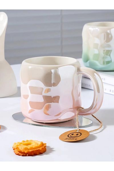 MUKKO HOME 400 ml Elegant Glossy Porcelain Mug Pearlescent Stylish Design, Daily Use and Special Gift Option