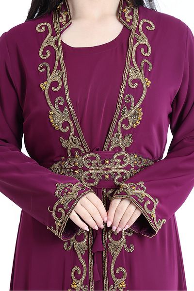 IKKXA Sparkling Handwork Purple Kaftan IKW9978