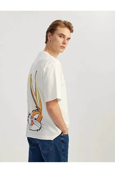 Koton Μπλουζάκι Bugs Bunny με κοντό μανίκι με λαιμόκοψη με στάμπα στην πλάτη