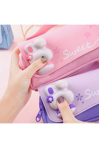 Hobidehobi 3D Rabbit&Cupcake Pen Holder with Squishy Accessory