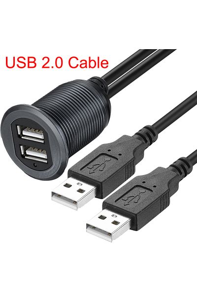 Choice 1m USB 2.0 Cable Bochara Flush Mount Panel Dual USB3.0 USB 2.0 Male to Female Extension Cable Alumin