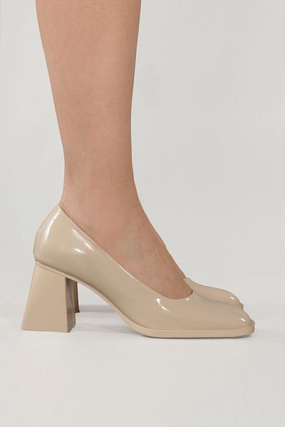 Lio Shoes Pantofi cu toc de damă bej - Talpă TPU cu vârf pătrat KBEJR100