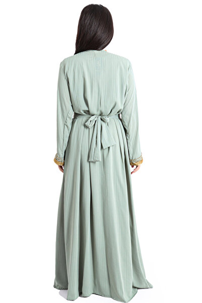 IKKXA Handcrafted Embellished Mint Kaftan IKW1090