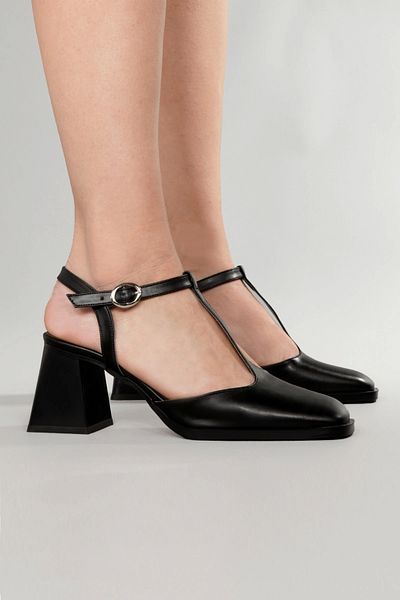 Lio Shoes Tocuri înalte negre pentru femei - Talpă TPU cu vârf pătrat KSYHC106