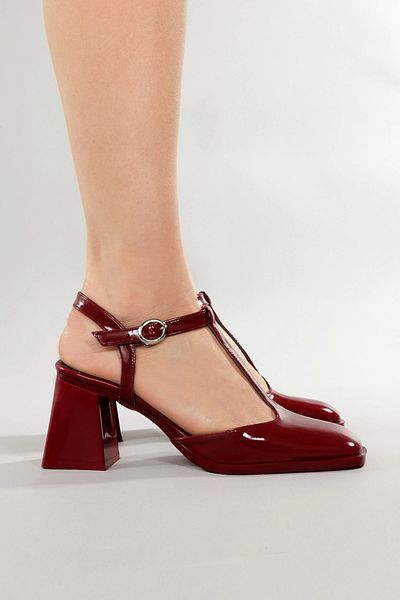 Lio Shoes Pantofi cu toc din piele lacuita de dama - Talpa TPU cu varf patrat KBRDR106