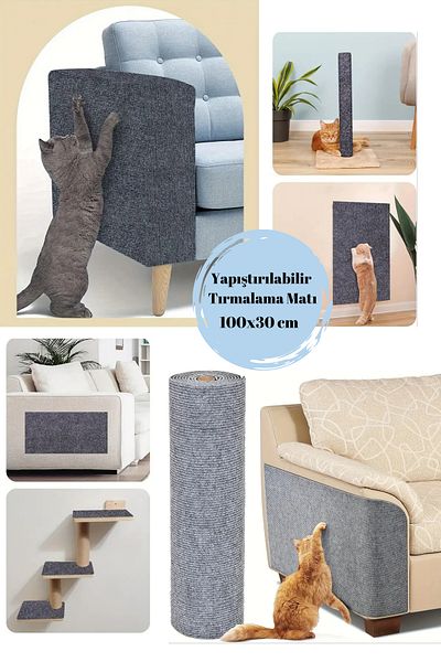Lurette Durable Cat Climbing Mat Self-Adhesive Protective Anti-Scratch Seat Cover for Cats