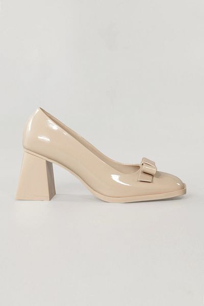 Lio Shoes Pantofi de damă cu toc bej - Talpă TPU cu fundă cu vârf pătrat KBEJRF100