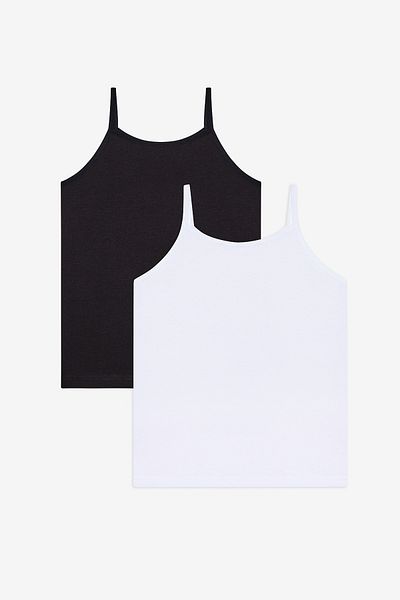 Penti Girl's Basic 2-Piece Multicolor Cami Tank Top