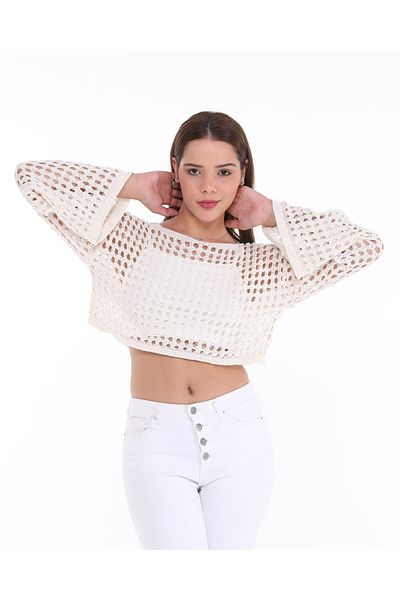 MA ananas Women's Openwork Short Blouse