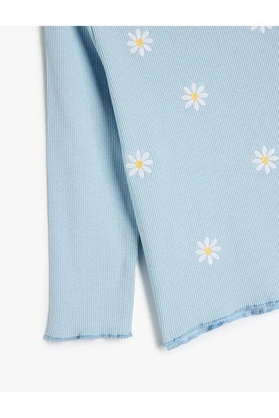 Koton Tricou cu mânecă lungă din bumbac cu imprimeu floral