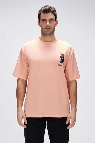 Bad Bear Hyper Pink Men's Printed T-Shirt