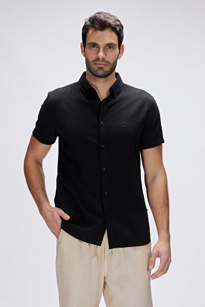 Bad Bear Grady Siyah Kısa Kollu Erkek Gömlek
