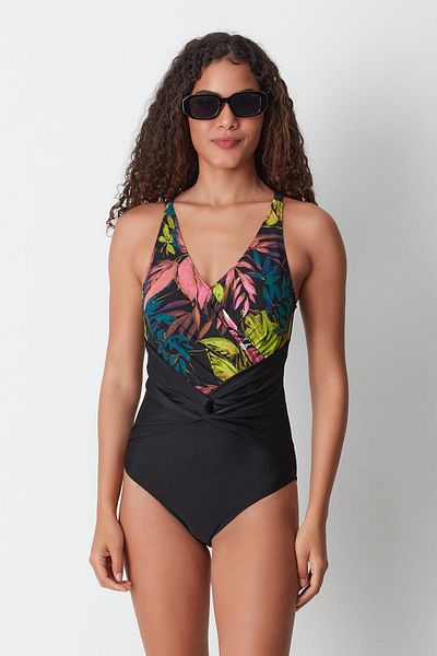 C&City Draped Swimsuit 7747 Black
