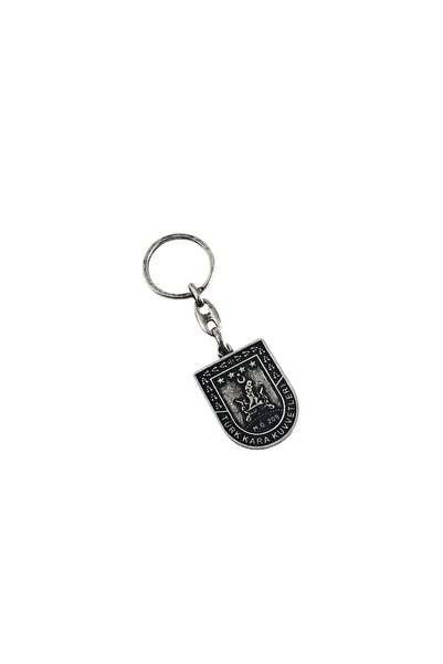 Antiquated Colorful Turkish Land Forces Coated Metal Keychain 1 Piece