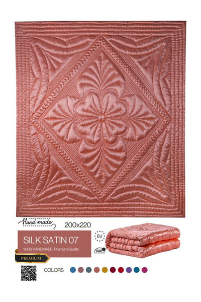 HARİR El işi İpek Saten Çift Kişilik Yorgan