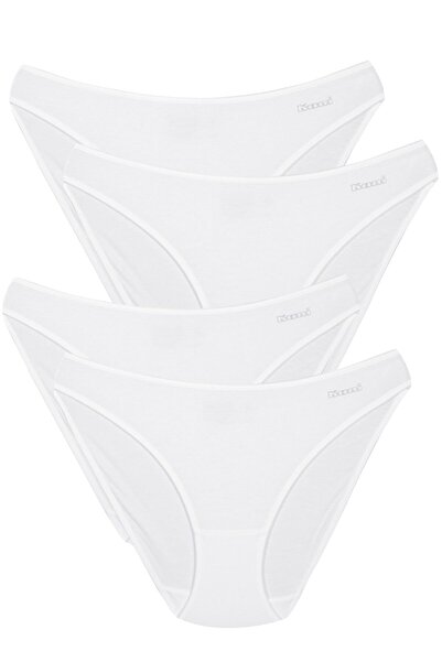 Kom Жіночі однотонні модальні бавовняні еластичні трусики, 4 шт. в упаковці