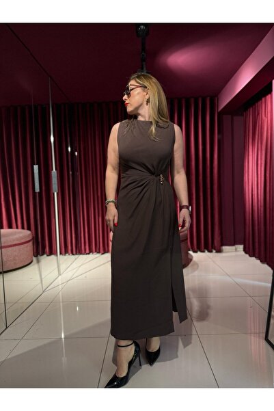 EFİL Drapeli Kolsuz Elbise