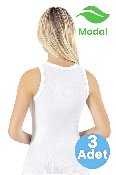 Tezzgelsin Women's 3-Piece Embossed Printed Camisole Modal Undershirt
