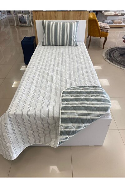 DENİZLİ ÇEYİZ Çift Taraflı Tek Kişilik Kapitone Pike Yatak Örtüsü Takımı