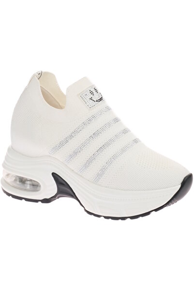 Voyager V25YA-278 Білі трикотажні жіночі спортивні кросівки з камінцями