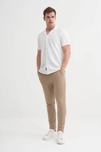 Cazador Slim Fit Slim Fit Χοντρό κοντομάνικο πουκάμισο